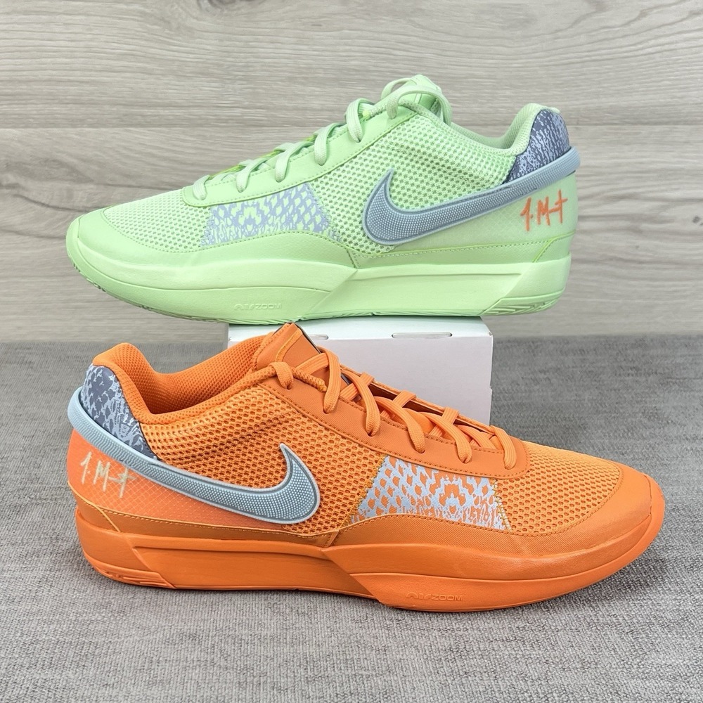 Men's Nike JA 1 'Mismatched' Mandarin Orange Green Sneakers FQ4796-800 Size 14